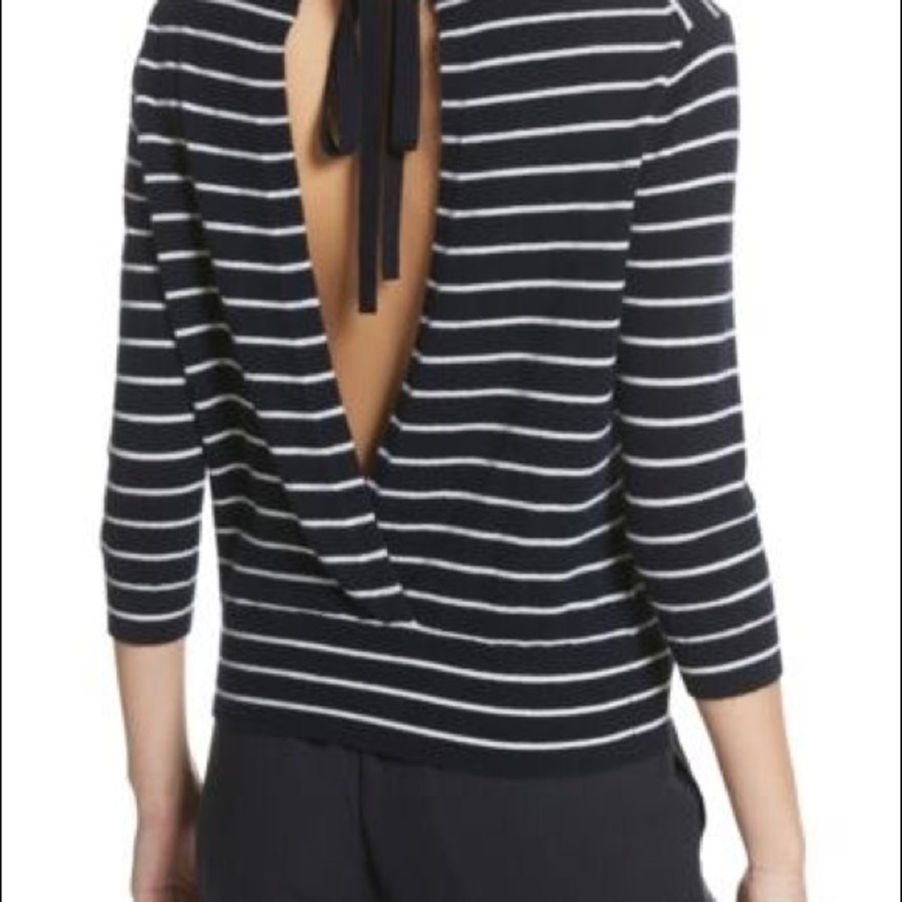 Vince Stripe Cashmere tie back Sweater - Picture 3 of 6